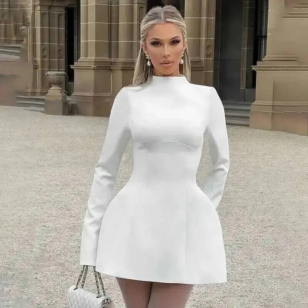 Nightclub Party Dress Women Long Sleeve Mini Autumn Vestidos 1