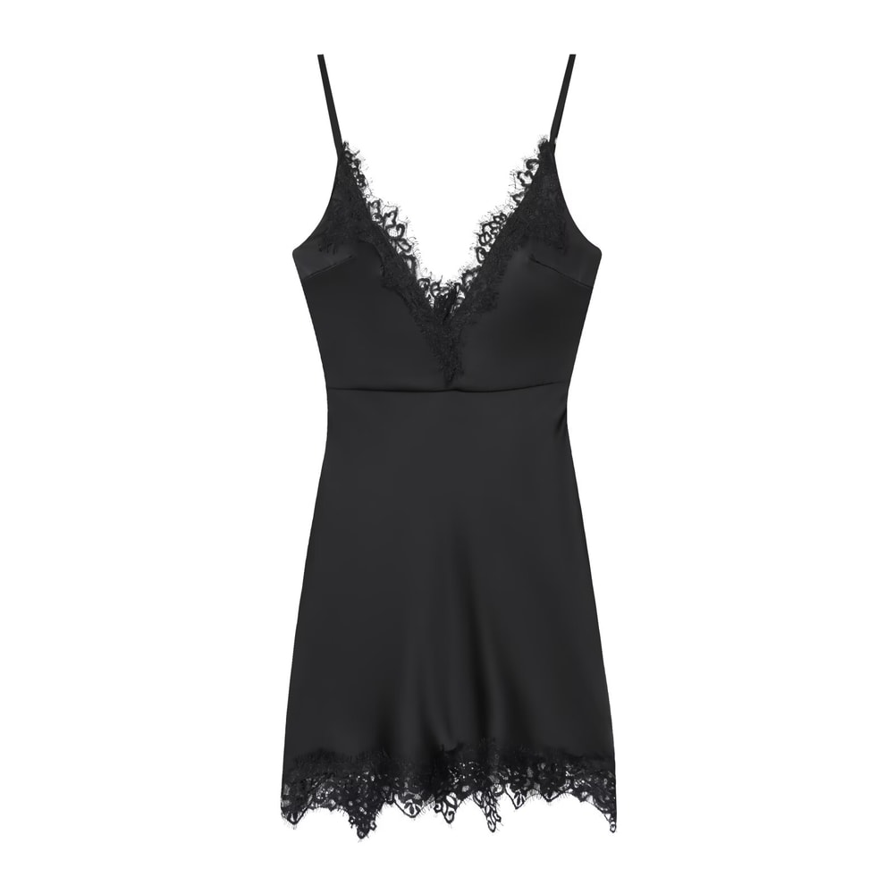 Women Lace Trim Cami Dress, Sleeveless Deep V Neck, Sexy Fashionable Chic Outfit for Stylish Women