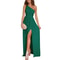Womens Summer Casual Dress Sexy Solid Color Slanted Neck Off Shoulder High Waist Split Long Commute 2