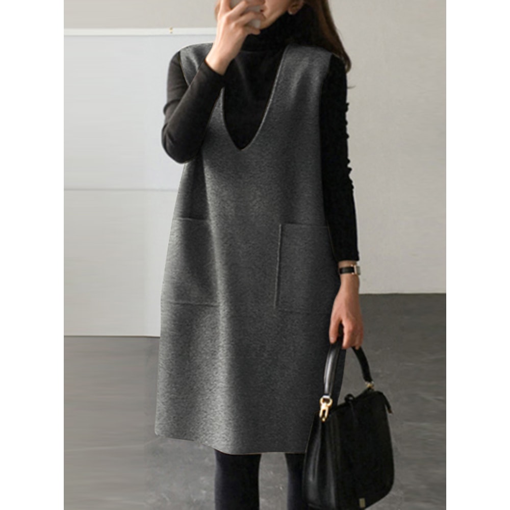 Loose Sleeveless Apron Dress Vintage Women Corduroy Casual Holiday Oversize 7