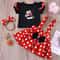 Minnie Mouse Girl Set Summer Birthday Costume Baby Clothing Set With Polka Dot Suspender Skirt And 7