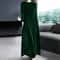 Autumn Spring Elegant Long Sleeve Velvet Dress, Slimming Tummy Covering, Puffy Collar, Princess Sleeve