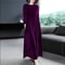 Autumn Spring Elegant Long Sleeve Velvet Dress, Slimming Tummy Covering, Puffy Collar, Princess Sleeve