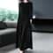 Autumn Spring Elegant Long Sleeve Velvet Dress, Slimming Tummy Covering, Puffy Collar, Princess Sleeve