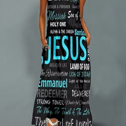 christian jesus dress women fashion casual maxi long party evening dresses letter print sundress luxury robes