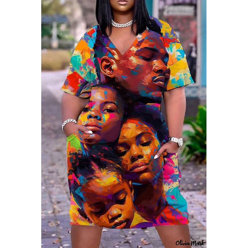 Elegant Loose VNeck Short Sleeve Women Dress For Beach Parties 2