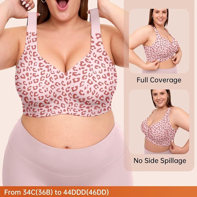 CloudLift Full Coverage Wireless Push Up Bra For Women Plus Size Support Smoothing Comfort 2