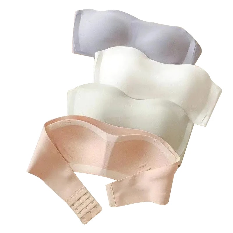 Invisible Lift Seamless Strapless Bra For Women Non Slip Wireless Bandeau Bralette 3