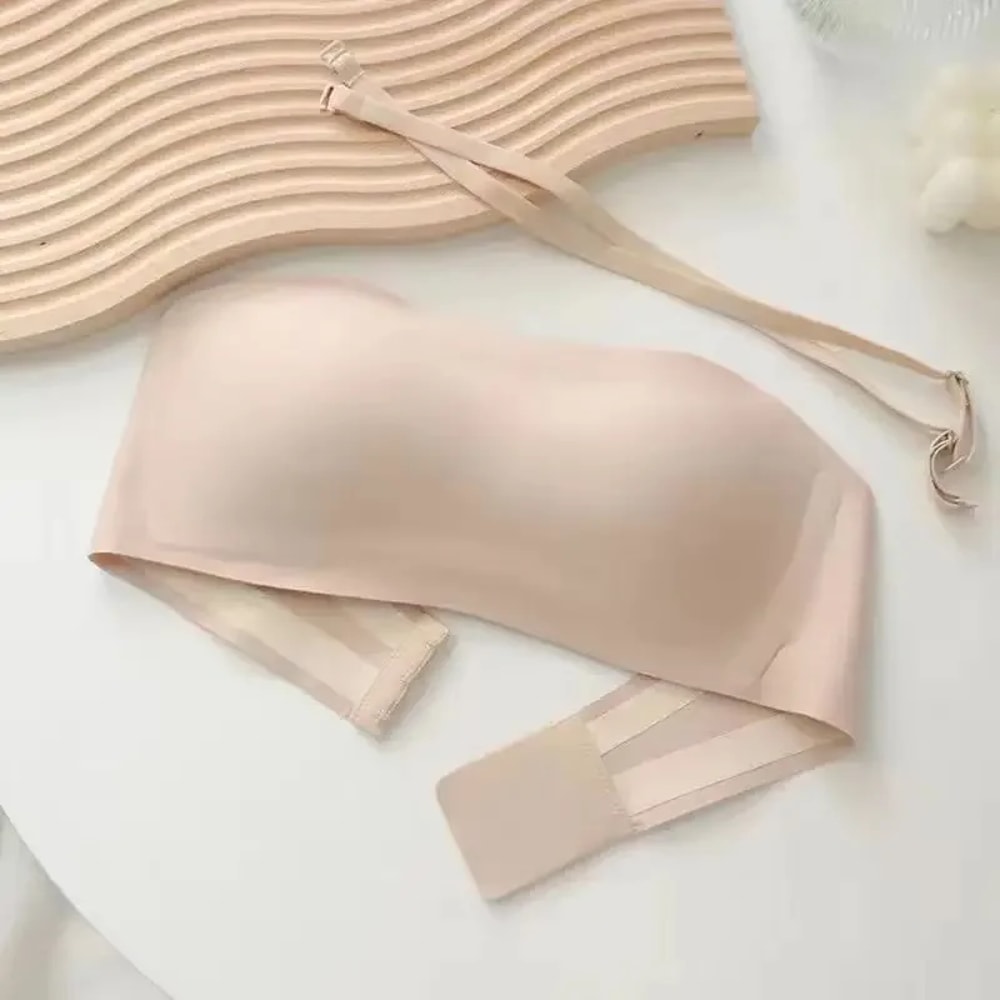 Invisible Lift Seamless Strapless Bra For Women Non Slip Wireless Bandeau Bralette 5