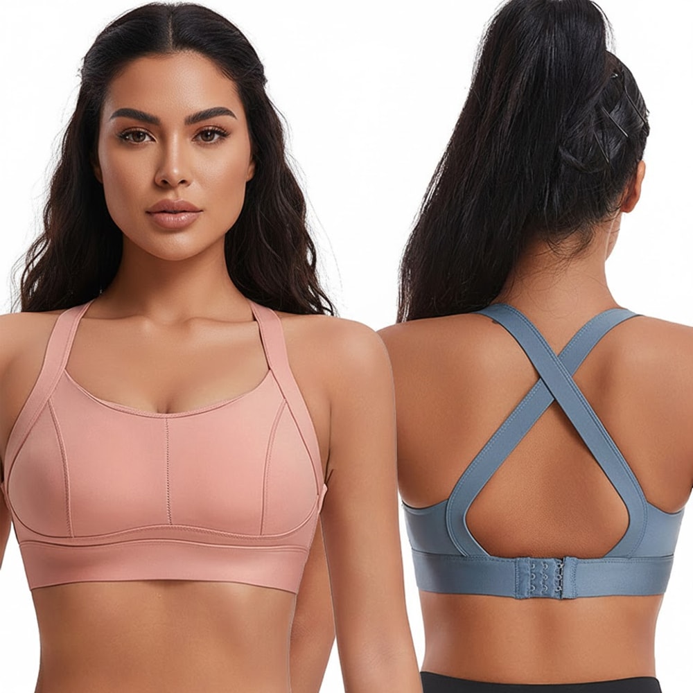 FlexLift High Impact Sports Bra For Women With Criss Cross Back And Padded Support 0