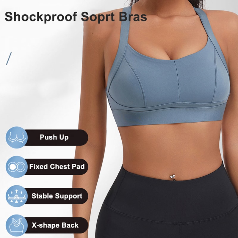 FlexLift High Impact Sports Bra For Women With Criss Cross Back And Padded Support 2