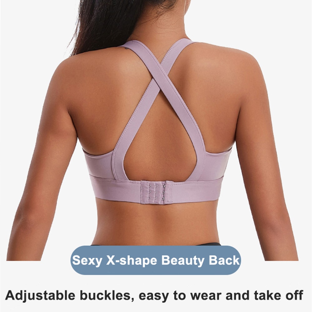 FlexLift High Impact Sports Bra For Women With Criss Cross Back And Padded Support 3