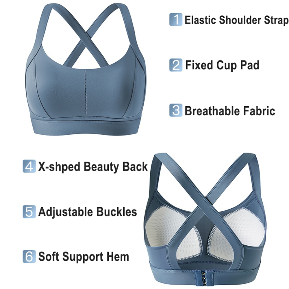 FlexLift High Impact Sports Bra For Women With Criss Cross Back And Padded Support 4
