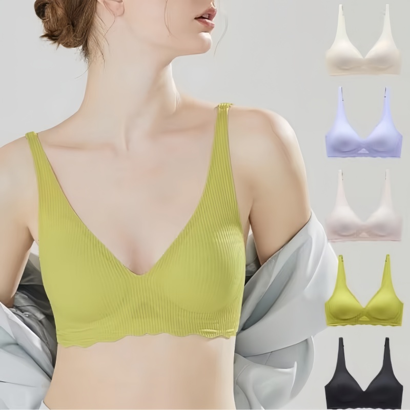 Seamless Deep V Push Up Bralette Wireless Comfort Bra For Everyday Support 3