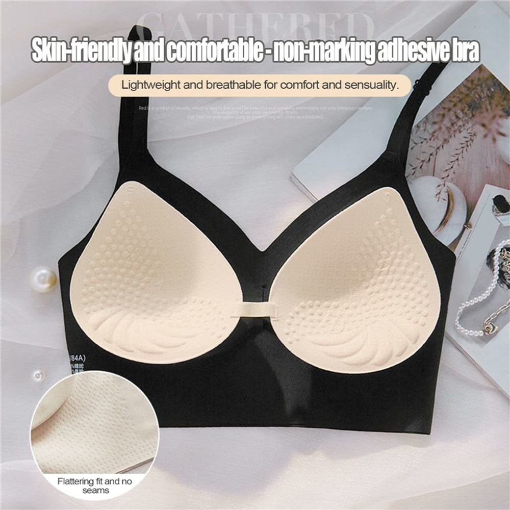 Deep U Plunge Invisible Bra for Backless Dresses Push Up Strapless Support
