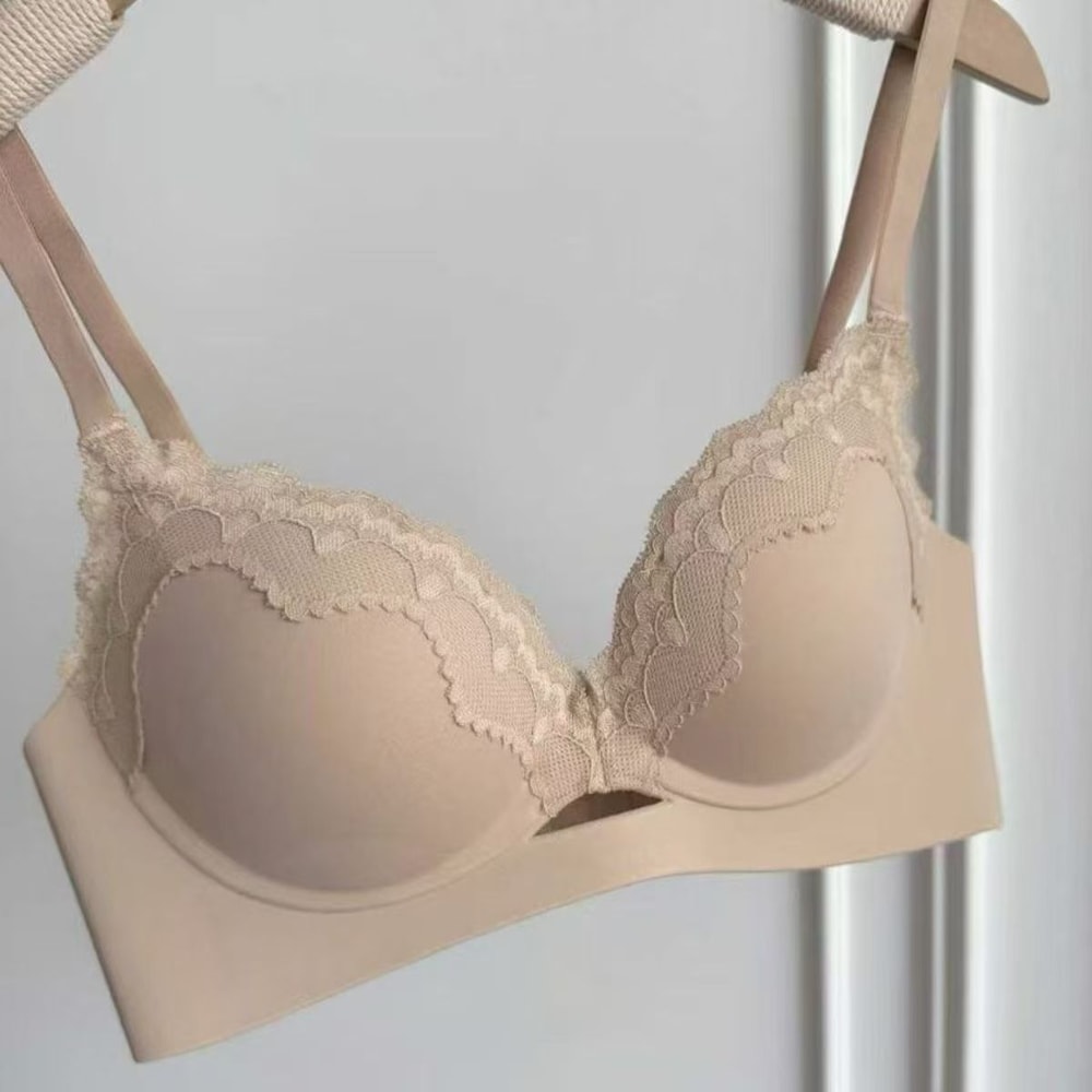 French Lace Push Up Bralette For Women Soft Wireless Comfort Bra 5
