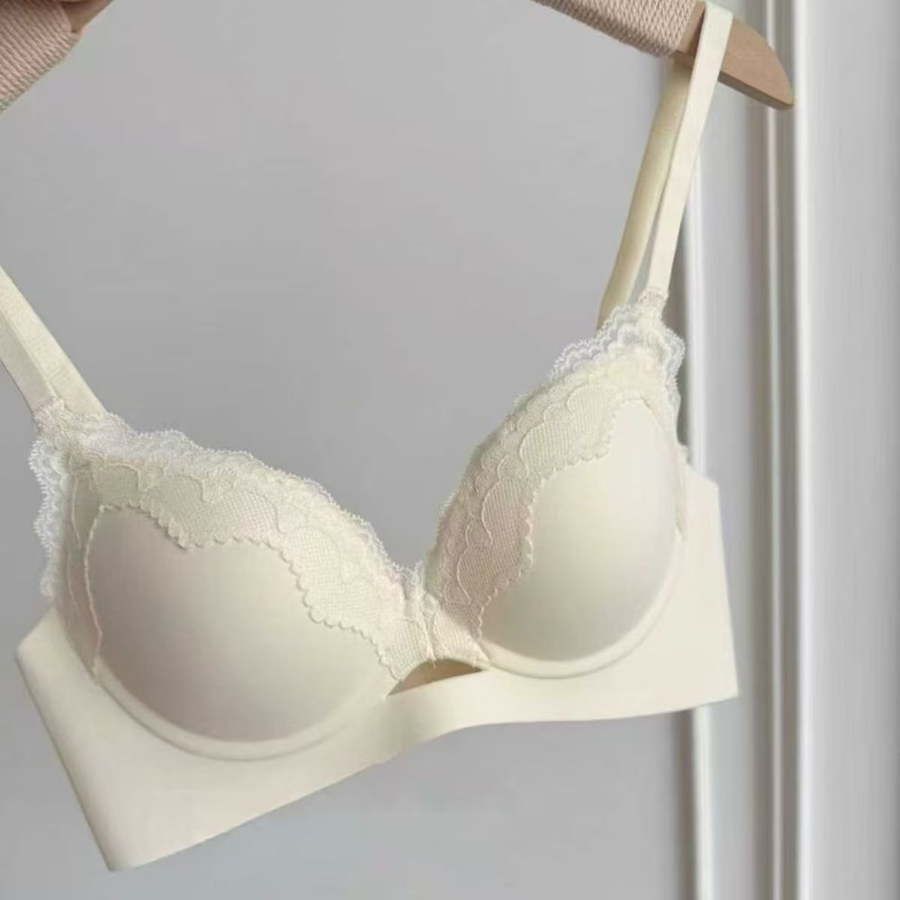 French Lace Push Up Bralette For Women Soft Wireless Comfort Bra 9