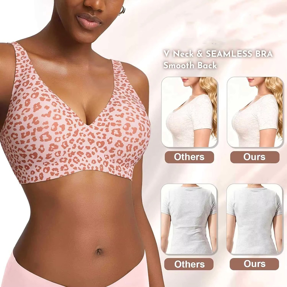 Deep V Jelly Lift Wireless Bra – Seamless Push Up Support Bra for Everyday Comfort