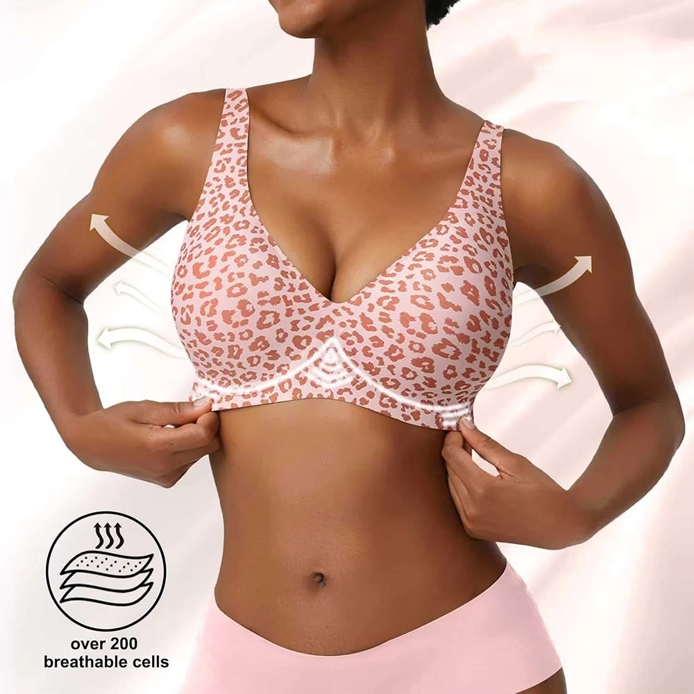 Deep V Jelly Lift Wireless Bra – Seamless Push Up Support Bra for Everyday Comfort