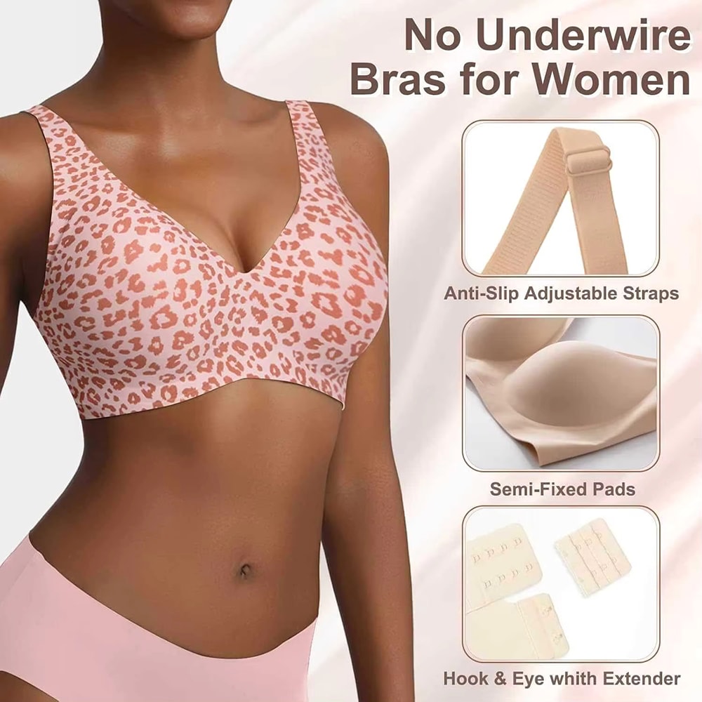 Deep V Jelly Lift Wireless Bra – Seamless Push Up Support Bra for Everyday Comfort