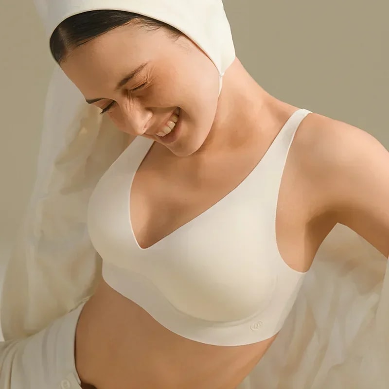 Seamless Wireless Push Up Bra for Women Soft Lift V Neck Bralette