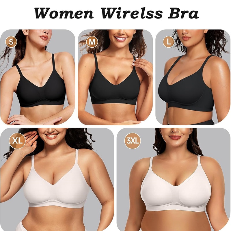 ComfortLift Deep V Wireless Bra Seamless Push Up TShirt Bra With Adjustable Straps 4