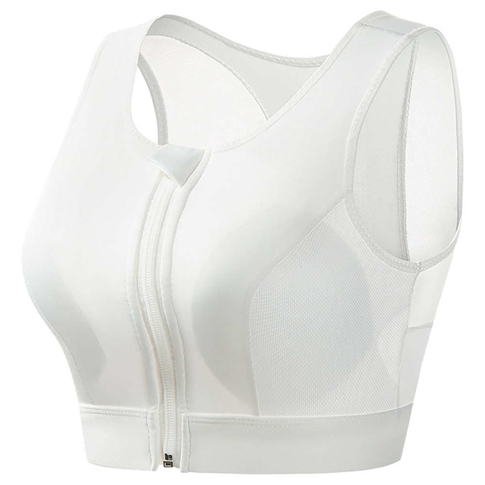 CurveFlex Front Zip Longline Sports Bra Tank For Plus Size Women 6