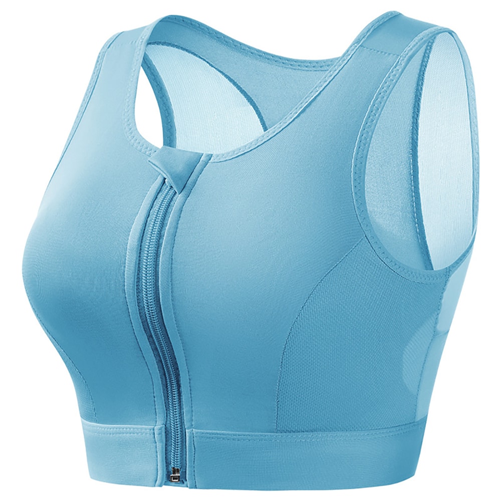 CurveFlex Front Zip Longline Sports Bra Tank For Plus Size Women 7