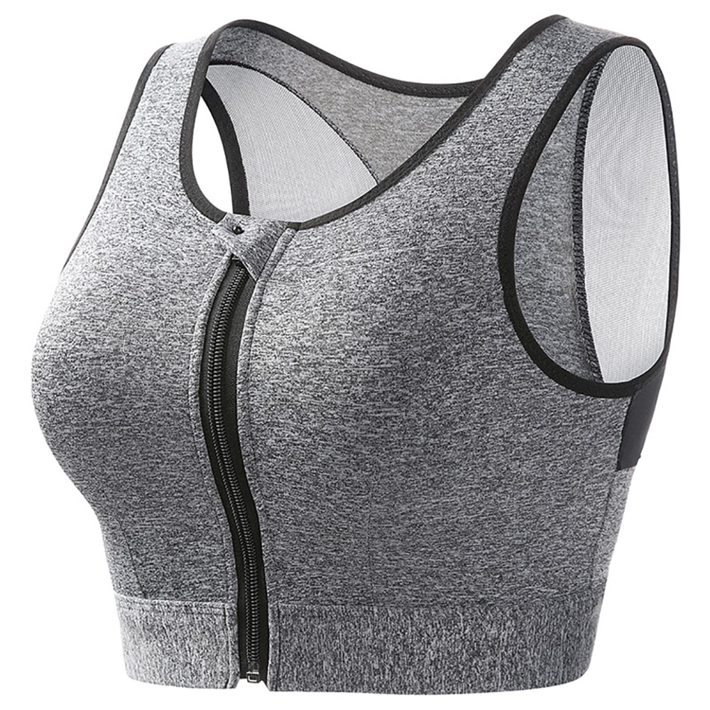 CurveFlex Front Zip Longline Sports Bra Tank For Plus Size Women 8