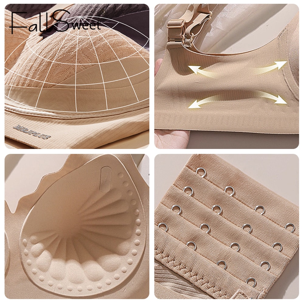 FallSweet Seamless Wireless Push Up Bra For Women Plus Size Soft Support Bralette 3