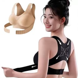 liftease posture support bra seamless front closure push up sports bra