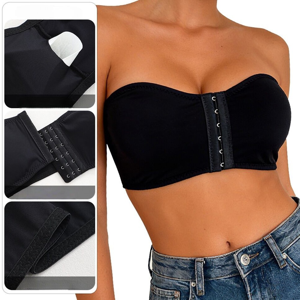 CurveLift Front Closure Strapless Push Up Bra For Plus Size Women 1