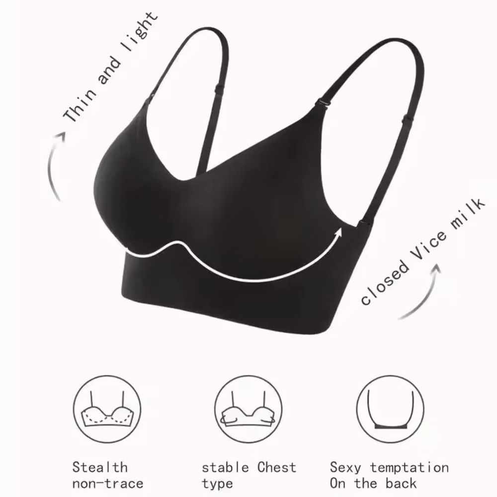 Invisible U Plunge Backless Bra for Deep Neck Dresses Wireless Seamless Support