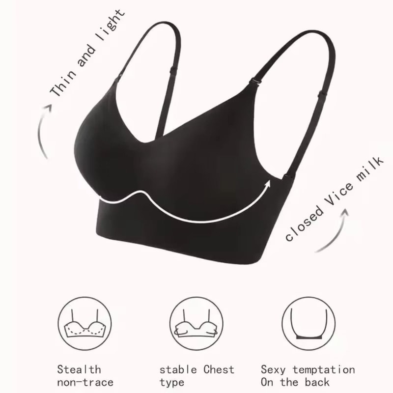 Invisible U Plunge Backless Bra for Deep Neck Dresses Wireless Seamless Support