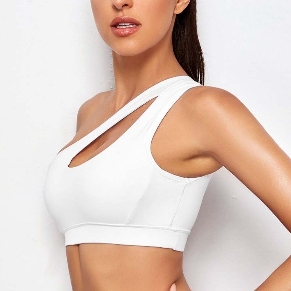 One-Shoulder Push Up Sports Bra for Yoga, Running & Fitness