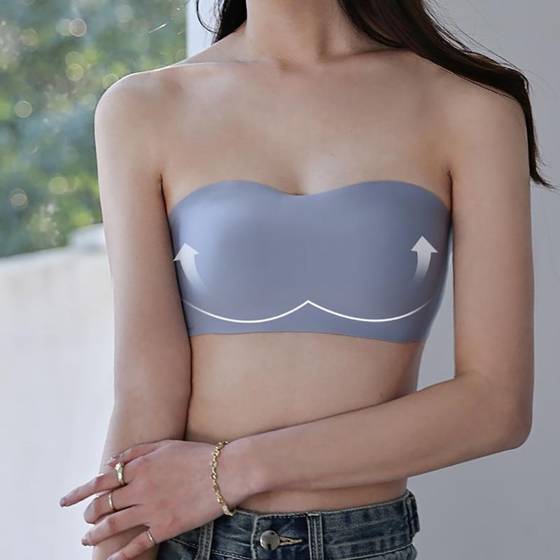 ComfortLift Seamless Strapless Bandeau Bra For Women Non Slip Wireless Tube Bralette 1