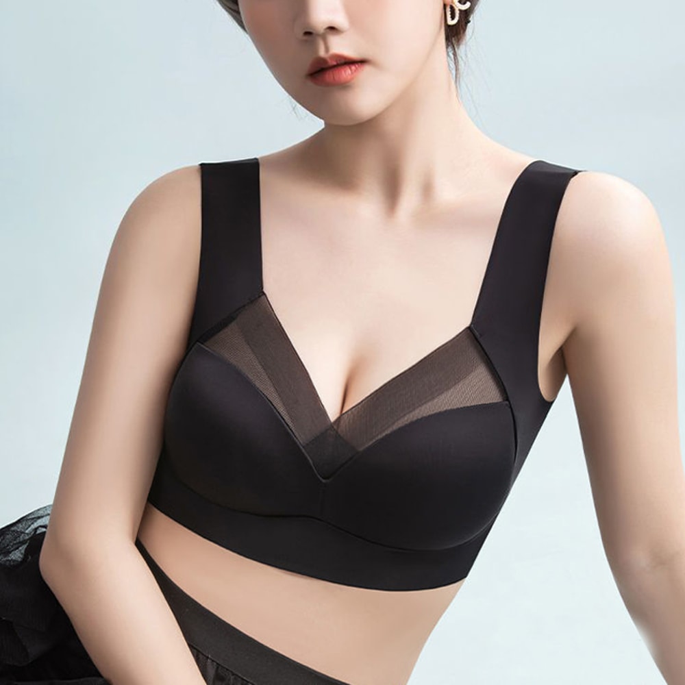 Plus Size Seamless Backless Bralette Support Bra with Anti Sag Comfort