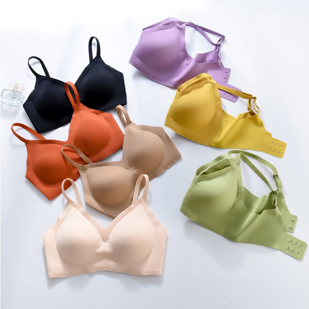 Cooling Ice Silk Seamless Bra Push Up Comfort Underwear For Women 1