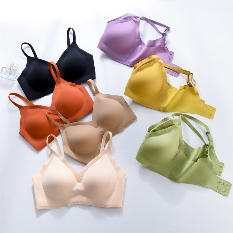 Cooling Ice Silk Seamless Bra Push Up Comfort Underwear For Women 1