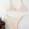Riviera Chic Ribbed Bikini Set With Metal Ring Detail And High Cut Bottom 0