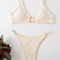 Riviera Chic Ribbed Bikini Set With Metal Ring Detail And High Cut Bottom 0