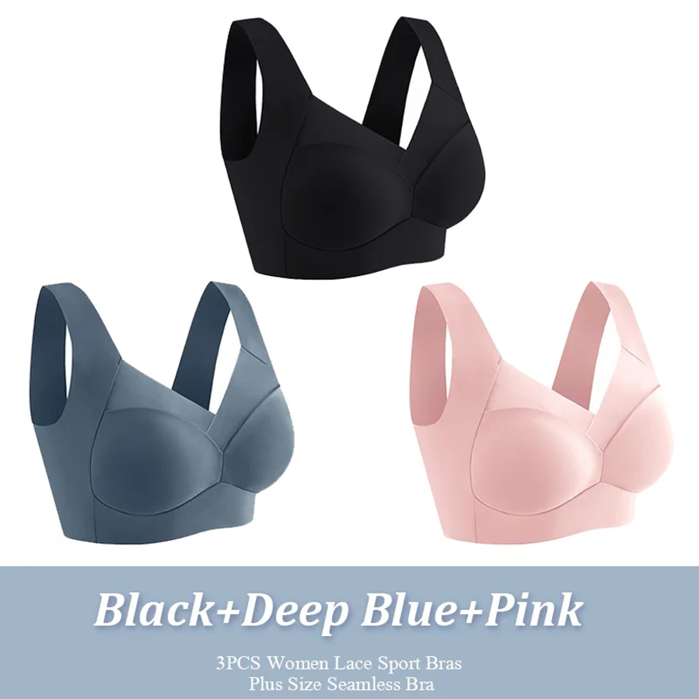 Seamless Lace Wireless Bra For Women Plus Size Bra Backless Bralette 10
