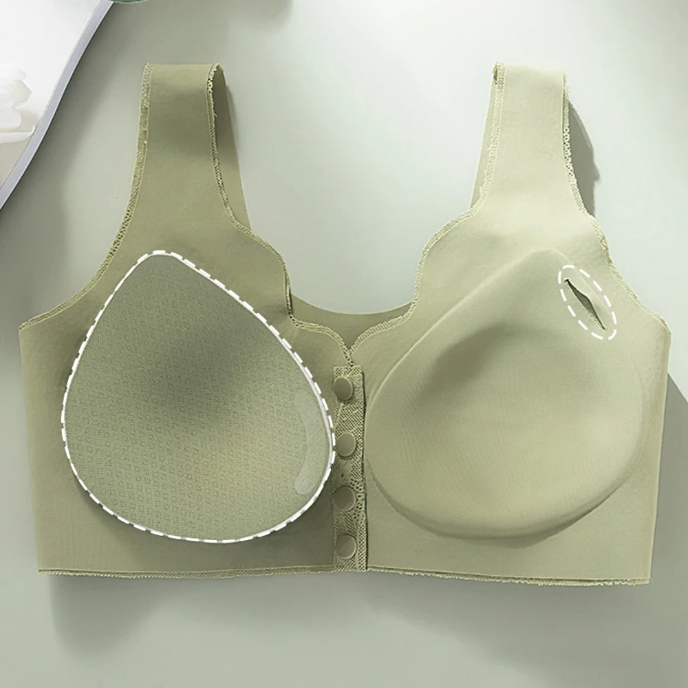Plus Size Front Closure Lace Wireless Bra Comfortable Seamless Bralette 4