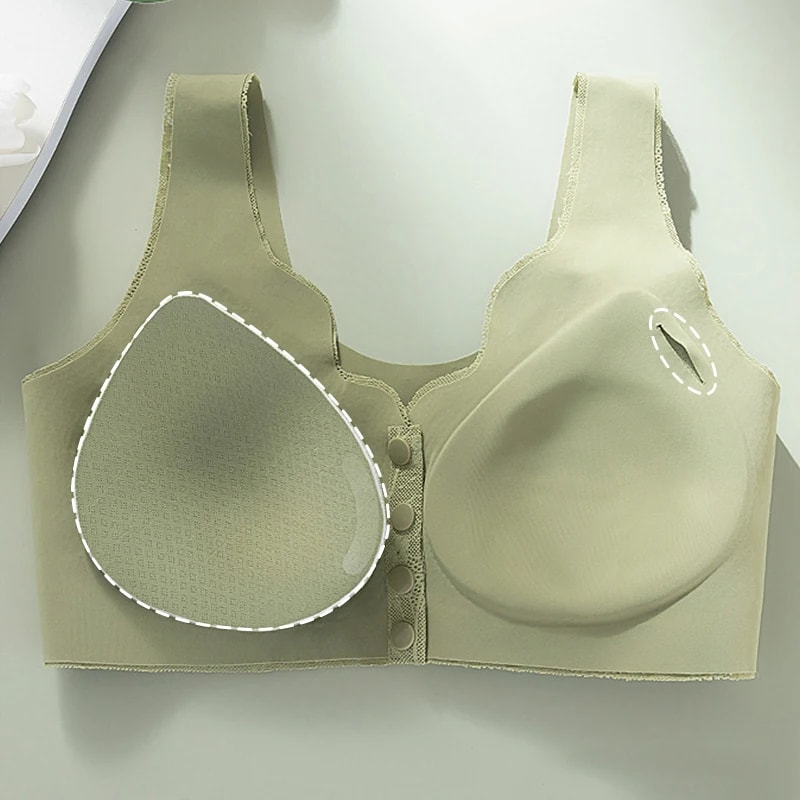 Plus Size Front Closure Lace Wireless Bra Comfortable Seamless Bralette 4