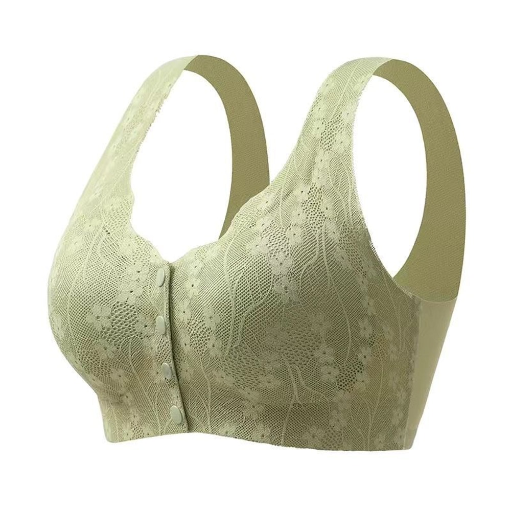 Plus Size Front Closure Lace Wireless Bra Comfortable Seamless Bralette 8