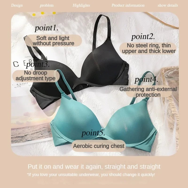 ComfortLift Seamless Wireless PushUp Bra For Women Breathable Everyday Support 2