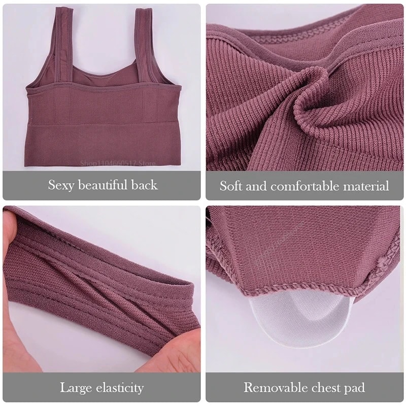 Performance Fit Breathable Seamless Yoga Sports Bra with Shockproof Support