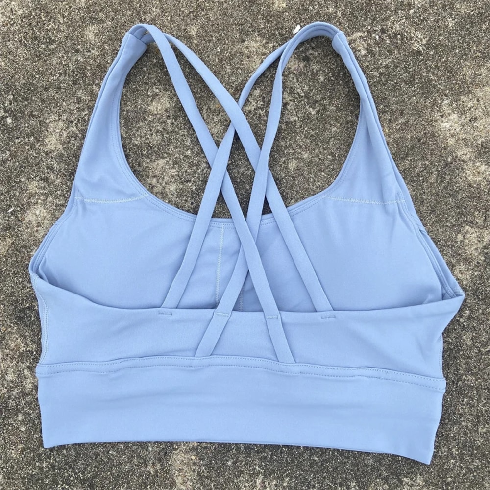 Solid Crossback Womens Fitness Bra For Gym Yoga High Support Sports Top 5