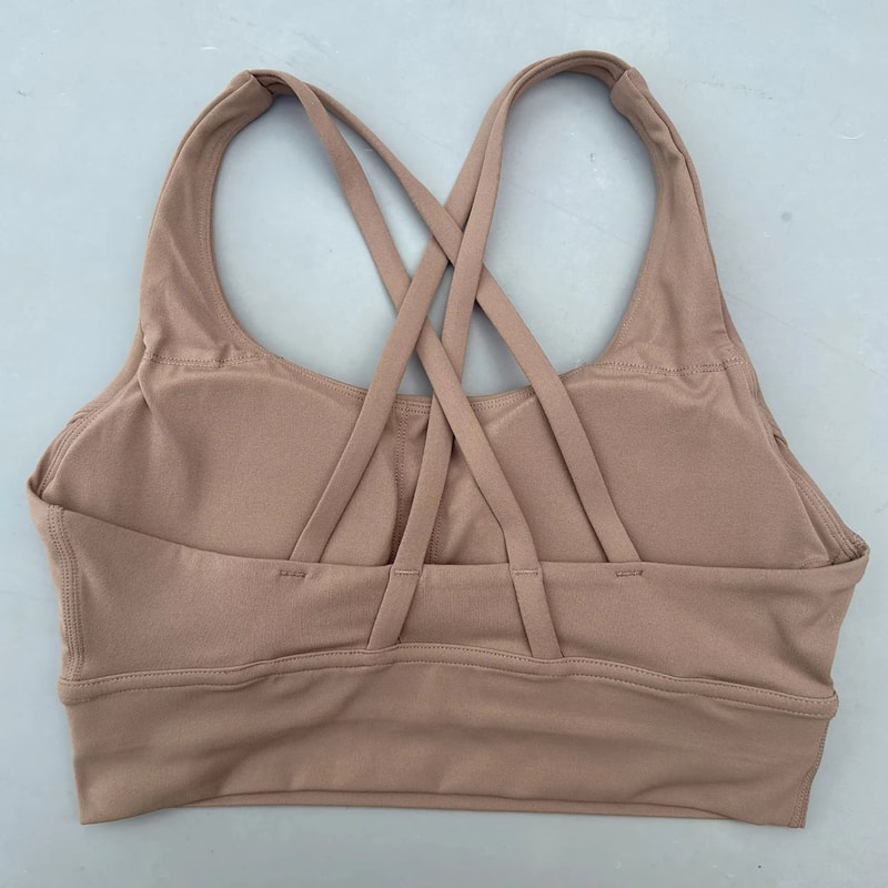 Solid Crossback Womens Fitness Bra For Gym Yoga High Support Sports Top 8