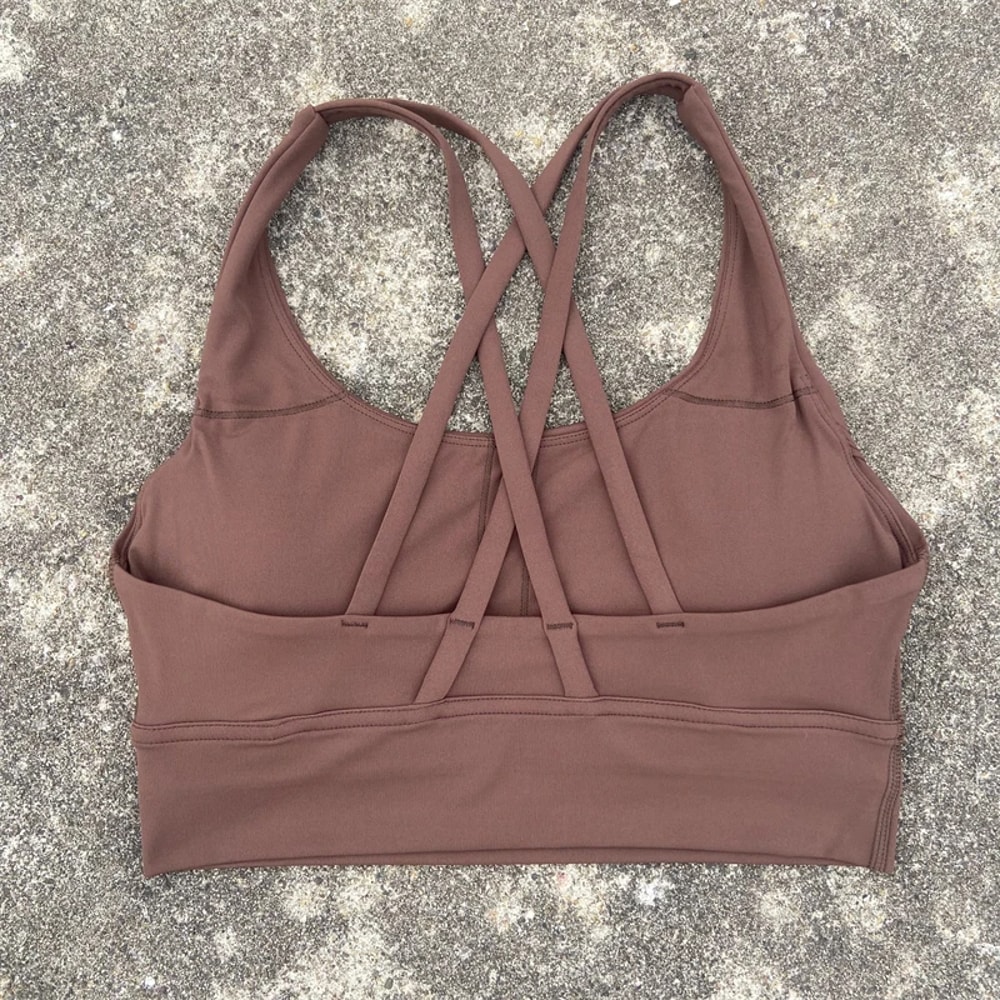 Solid Crossback Womens Fitness Bra For Gym Yoga High Support Sports Top 10